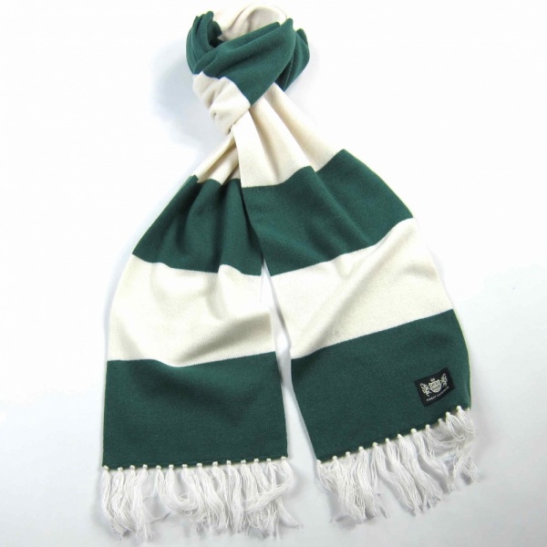 #CelticScarves - Green and White Cashmere, from Saville Rogue