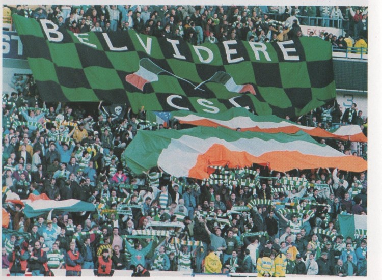 Belvidere CSC banner at Ibrox, 1990s