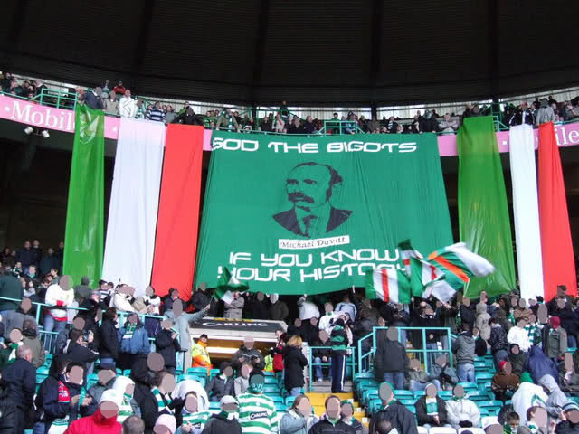 Michael Davitt -  Sod The Bigots banner (Green Brigade)