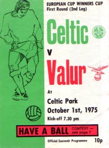 Celtic v Valur programme 1975