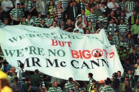 We're not bigots Mr McCann banner