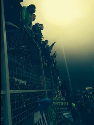 Fans and banners side on