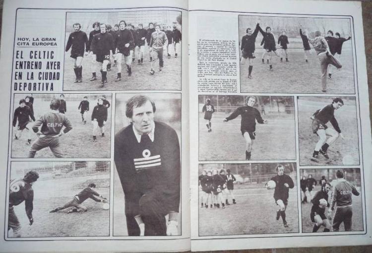 Celtic players training in Spain before Real Madrid game 1980  Paper Dario Grafico Deportivo