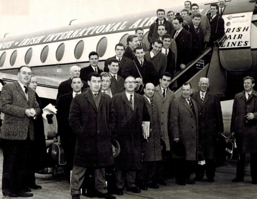 Celtic team plane to Budapest 1964