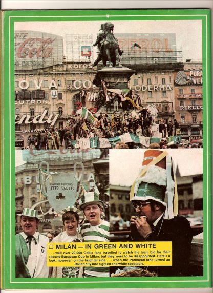Milan 1970 Celtic fans in square