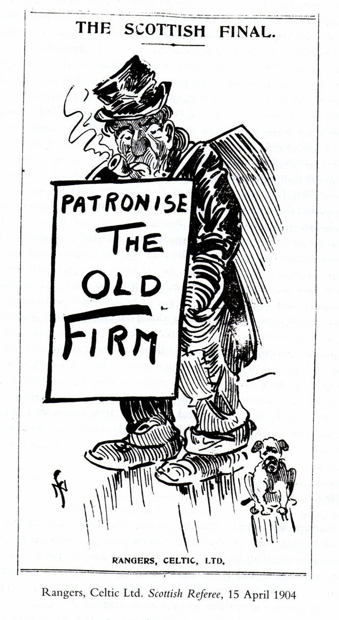 Patronise THE OLD FIRM Cartoon Scottish Referee 1904