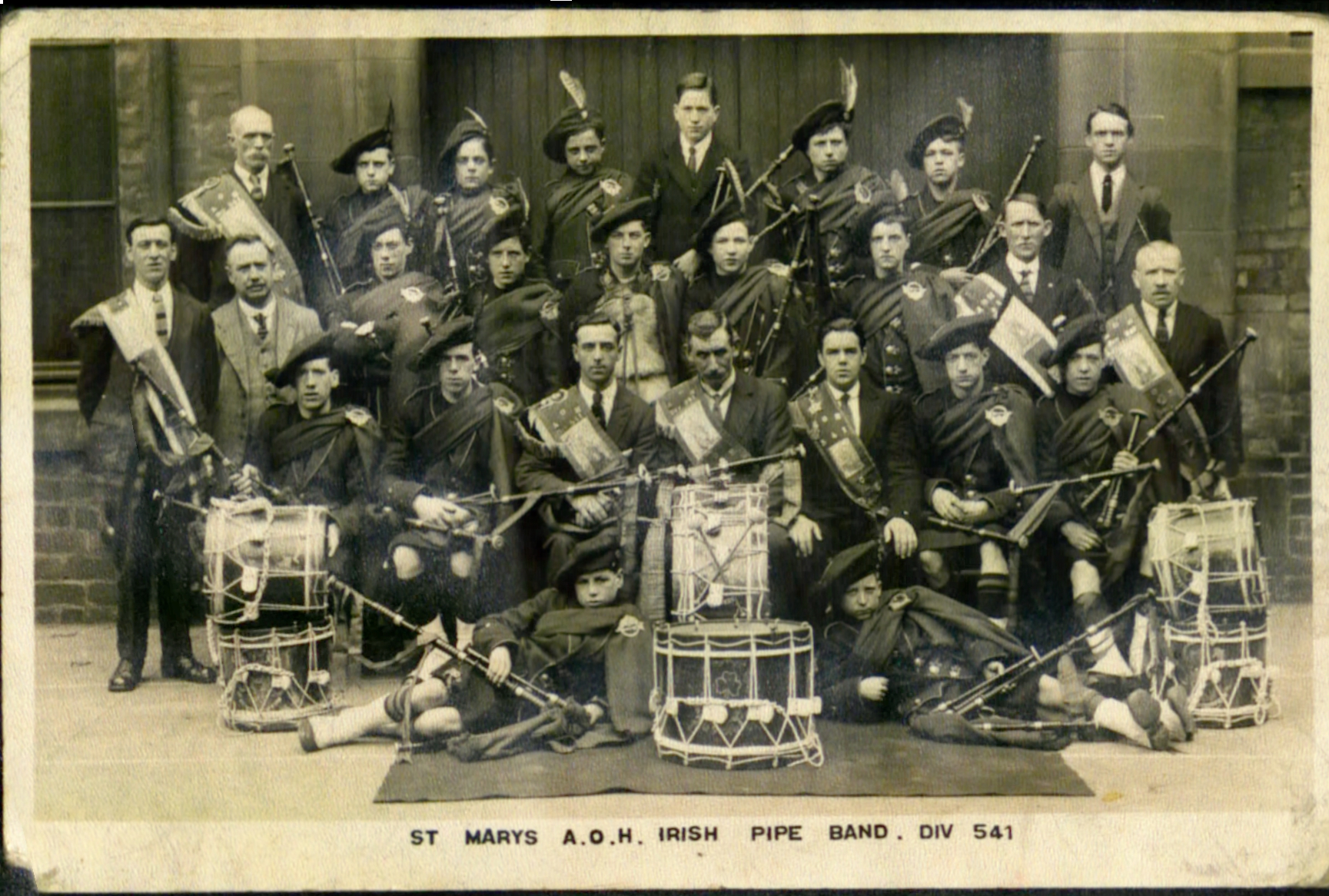St Mary's AOH pipe band, 1923
