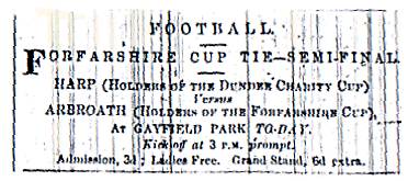 harp v arbroath advert