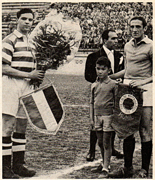 Captains and penants Lazio v Celtic 1950