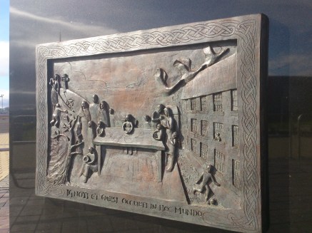 Walfrid statue Marist motto